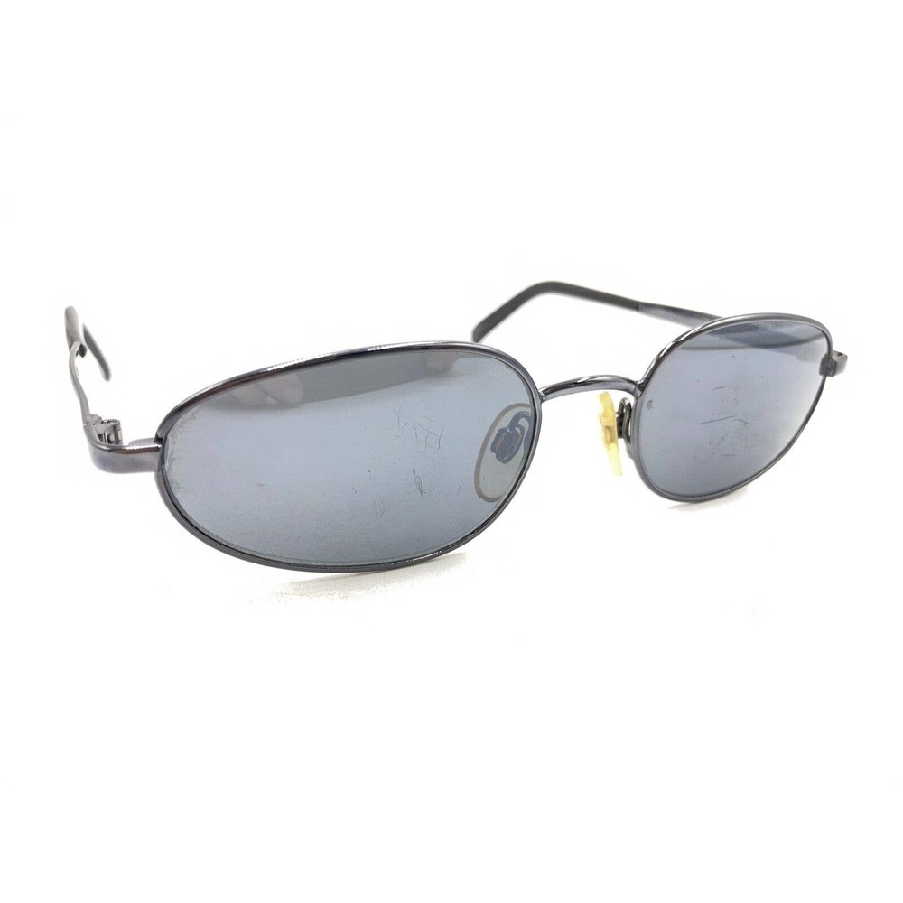 Enzo Angiolini Gunmetal Silver Oval Sunglasses Frames Designer Men Women Sports